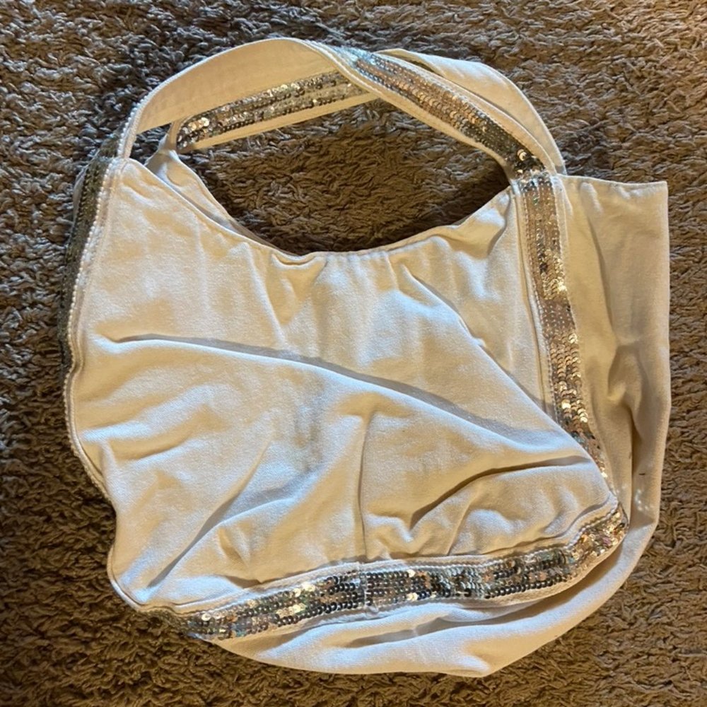 White with sequins purse